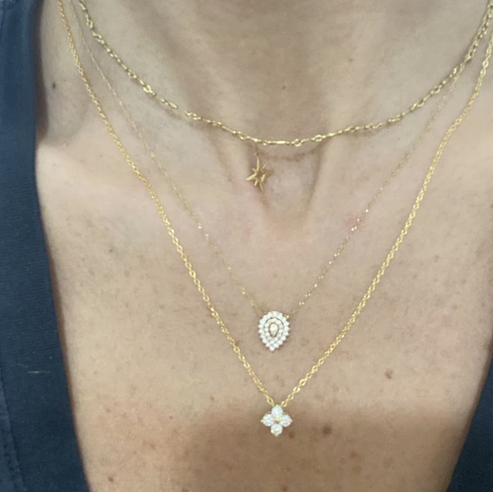 Elegant 18kt Vermeil Mini Four Leaf Necklace